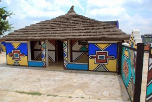 Traditional colourful hut